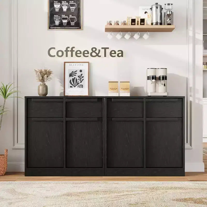 62.4 Credenza Buffet - Mobile Contenitore a 4 Cassetti per Cucina, Sala da Pranzo e Soggiorno