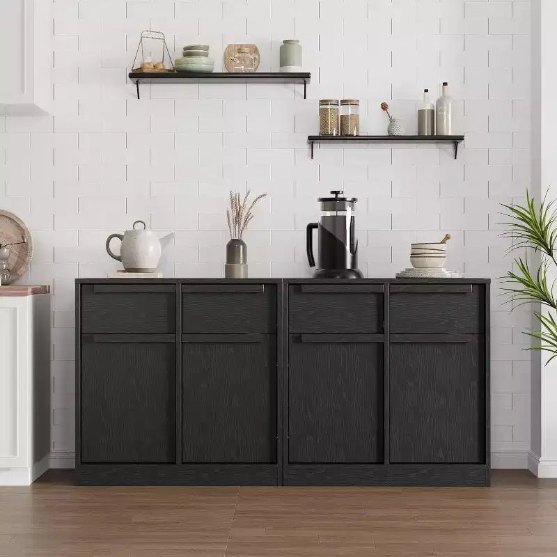 62.4 Credenza Buffet - Mobile Contenitore a 4 Cassetti per Cucina, Sala da Pranzo e Soggiorno