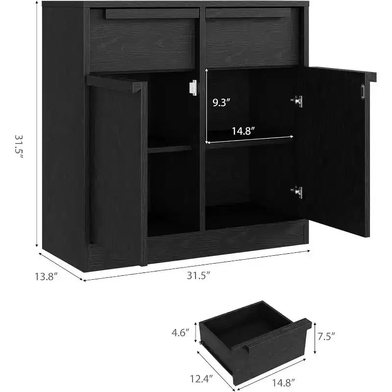 62.4 Credenza Buffet - Mobile Contenitore a 4 Cassetti per Cucina, Sala da Pranzo e Soggiorno