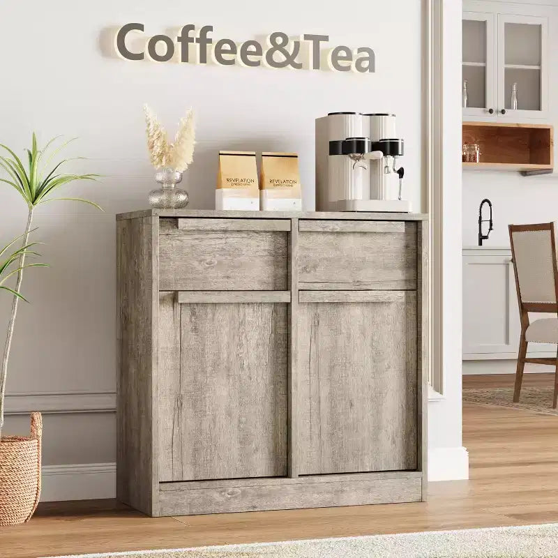 62.4 Credenza Buffet - Mobile Contenitore a 4 Cassetti per Cucina, Sala da Pranzo e Soggiorno