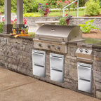 Cassetti per barbecue da incasso in acciaio inossidabile 13 x 21 con maniglia scanalata, per isola cucina esterna o stazione grill da patio