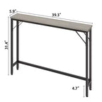 GustoWave Tavolino Consolle Stretto, Tavolo da Divano da 39,4", Tavolo Dietro il Divano per Soggiorno, Tavolo da Corridoio Industriale per Ingresso, Grigio