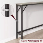 GustoWave Tavolino Consolle Stretto, Tavolo da Divano da 39,4", Tavolo Dietro il Divano per Soggiorno, Tavolo da Corridoio Industriale per Ingresso, Grigio
