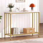 GustoWave Tavolino Console Stretto da 41,5'', Tavolo d'Appoggio per Divano a 2 Ripiani in Legno, Mobile per Ingresso, Soggiorno, Corridoio, Facile Montaggio