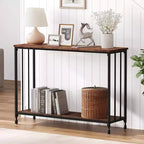 GustoWave Tavolino Console Stretto da 41,5'', Tavolo d'Appoggio per Divano a 2 Ripiani in Legno, Mobile per Ingresso, Soggiorno, Corridoio, Facile Montaggio