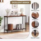 GustoWave Tavolino Console Stretto da 41,5'', Tavolo d'Appoggio per Divano a 2 Ripiani in Legno, Mobile per Ingresso, Soggiorno, Corridoio, Facile Montaggio