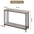 GustoWave Tavolino Console Stretto da 41,5'', Tavolo d'Appoggio per Divano a 2 Ripiani in Legno, Mobile per Ingresso, Soggiorno, Corridoio, Facile Montaggio