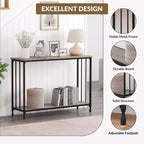 GustoWave Tavolino Console Stretto da 41,5'', Tavolo d'Appoggio per Divano a 2 Ripiani in Legno, Mobile per Ingresso, Soggiorno, Corridoio, Facile Montaggio