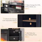 AMERLIFE Mobile TV 63" stile rustico con caminetto da 26", per TV fino a 73", per salotto