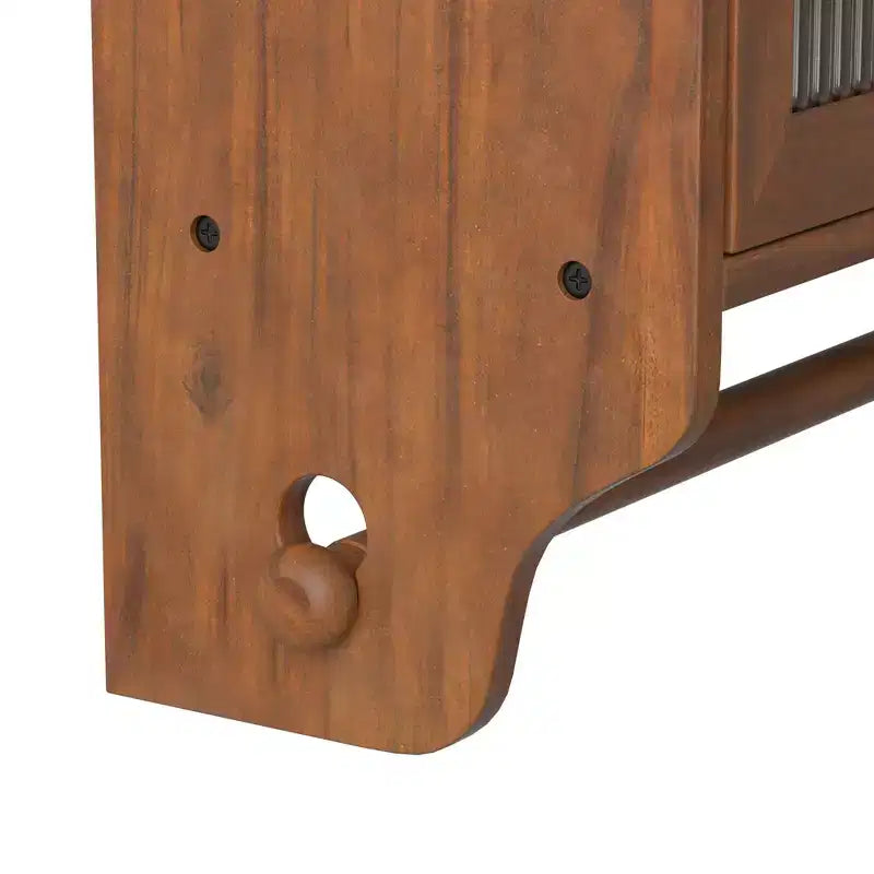 Mobiletto a Muro Okak, Armadietto Contenitore con 2 Ante in Vetro e 3 Ripiani, Credenza per Cucina, Sala da Pranzo