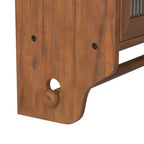 Mobiletto a Muro Okak, Armadietto Contenitore con 2 Ante in Vetro e 3 Ripiani, Credenza per Cucina, Sala da Pranzo