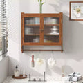 Okak Wall Cabinet, Storage Cabinet with 2 Glass Doors and 3 Shelves, Accent Cabinets for Kitchen, Dining Room