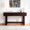 Hostack 52'' Console Table with Storage Drawers and Solid Wood Legs for Living Room and Hallway Entrance, Espresso