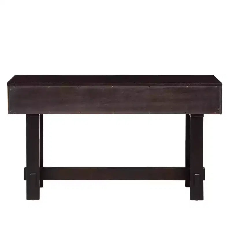 Consolle Hostack da 52'' con cassetti e gambe in legno massello per soggiorno e ingresso, Espresso
