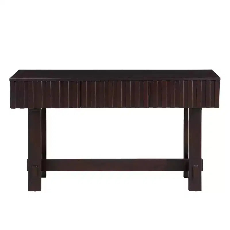 Consolle Hostack da 52'' con cassetti e gambe in legno massello per soggiorno e ingresso, Espresso