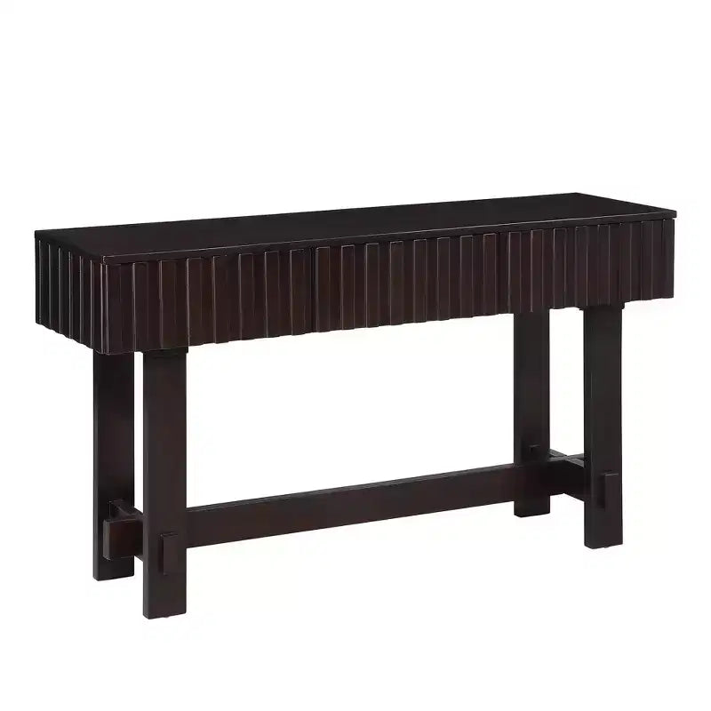 Consolle Hostack da 52'' con cassetti e gambe in legno massello per soggiorno e ingresso, Espresso