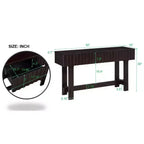 Consolle Hostack da 52'' con cassetti e gambe in legno massello per soggiorno e ingresso, Espresso