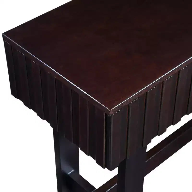 Consolle Hostack da 52'' con cassetti e gambe in legno massello per soggiorno e ingresso, Espresso