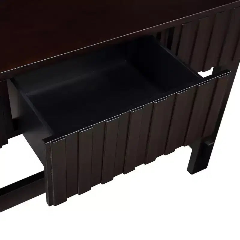 Consolle Hostack da 52'' con cassetti e gambe in legno massello per soggiorno e ingresso, Espresso