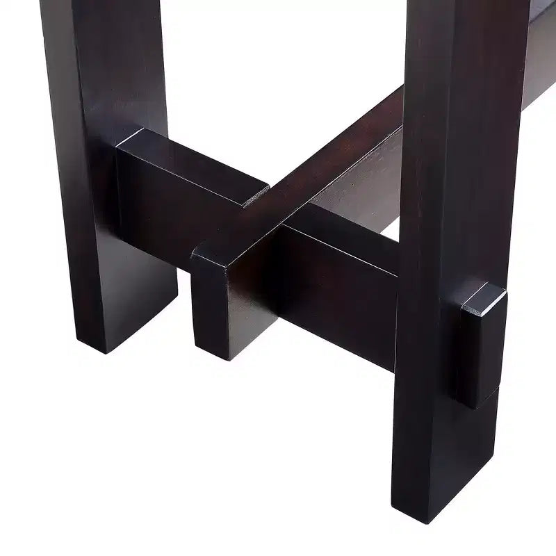 Consolle Hostack da 52'' con cassetti e gambe in legno massello per soggiorno e ingresso, Espresso
