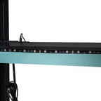Letto a soppalco da gioco in legno a grandezza naturale con scrivania e armadio, porta USB e luce LED per cameretta di bambini, ragazzi e adulti