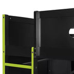 Letto a soppalco da gioco in legno a grandezza naturale con scrivania e armadio, porta USB e luce LED per cameretta di bambini, ragazzi e adulti