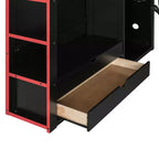 Letto a soppalco da gioco in legno a grandezza naturale con scrivania e armadio, porta USB e luce LED per cameretta di bambini, ragazzi e adulti