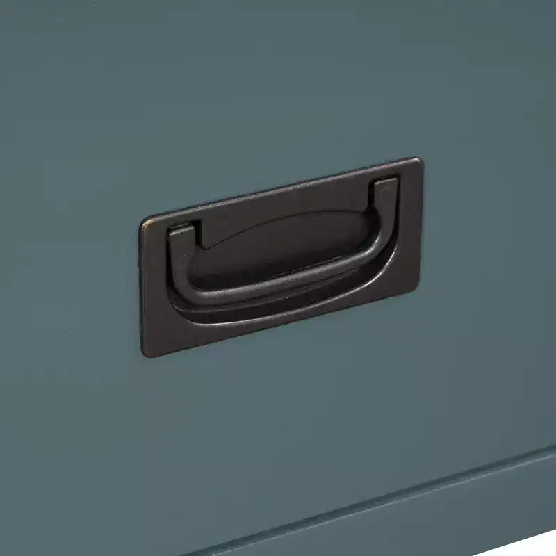 Hostack Tavolo consolle da 36 pollici in legno stile rustico con 4 cassetti e 1 ripiano portaoggetti per ingresso e soggiorno, blu