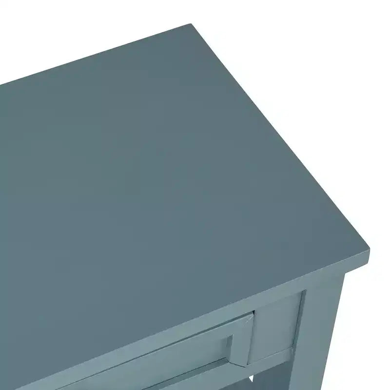 Hostack Tavolo consolle da 36 pollici in legno stile rustico con 4 cassetti e 1 ripiano portaoggetti per ingresso e soggiorno, blu