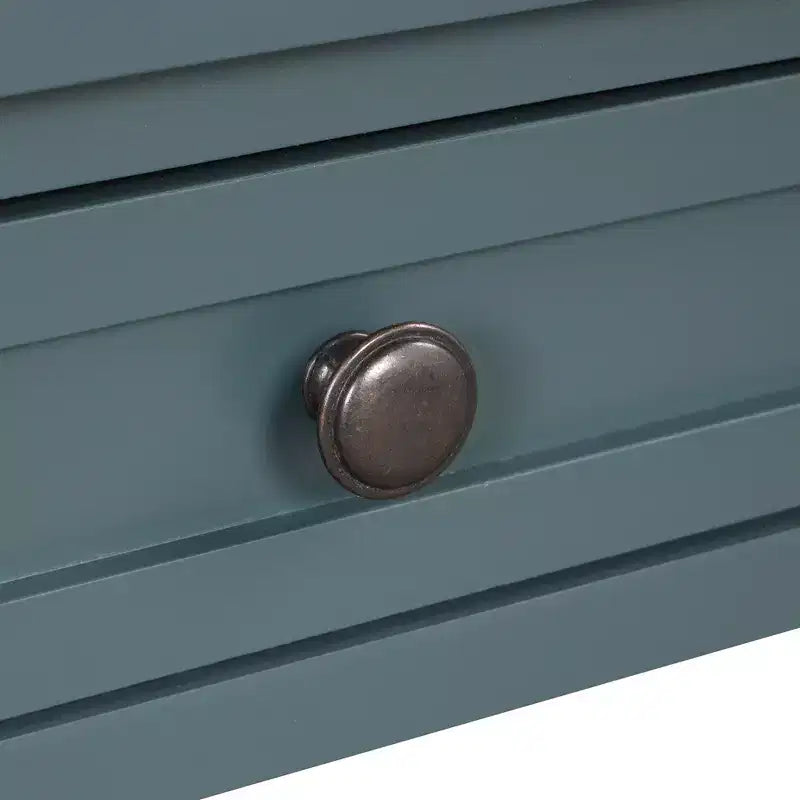 Hostack Tavolo consolle da 36 pollici in legno stile rustico con 4 cassetti e 1 ripiano portaoggetti per ingresso e soggiorno, blu