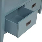 Hostack Tavolo consolle da 36 pollici in legno stile rustico con 4 cassetti e 1 ripiano portaoggetti per ingresso e soggiorno, blu