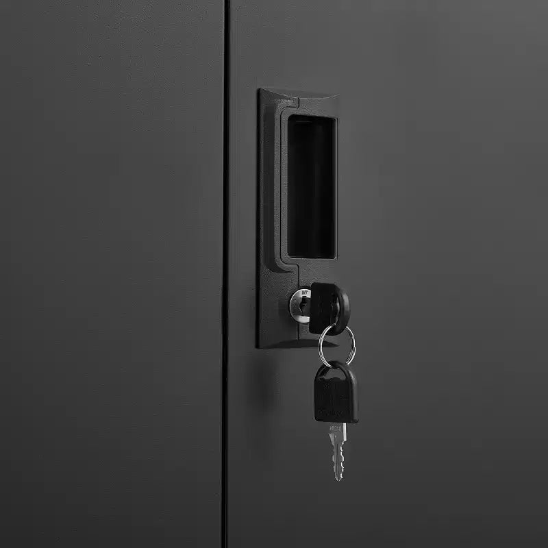 Mobiletto di Stoccaggio in Metallo Okak con Ante Bloccabili e Ripiano Regolabile, Armadio Pieghevole, Armadietto per Ufficio Domestico, Scuola, Garage
