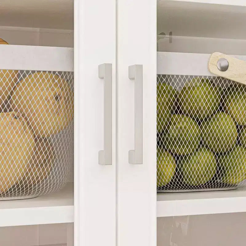 Famapy Mobiletto e Dispensa da Cucina Multifunzionale, Grande Capacità per Alimenti con Ante in Vetro, Facile Organizzazione ed Esposizione per la Cucina di Casa
