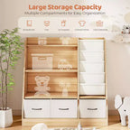 SUGIFT Libreria per bambini, mobile contenitore per giocattoli, organizzatore di giocattoli per bambini, testiera libreria, libreria per bambini, bianca