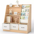 SUGIFT Kids Bookshelf, Toy Storage Cabinet, Kids Toy Organizer, Bookcase Footboard, Bookshelf for Kids, White