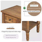 GDFStudio Juliana Tavolo Consolle in Legno Massello con Cassetti Contenitori e Ripiano Inferiore