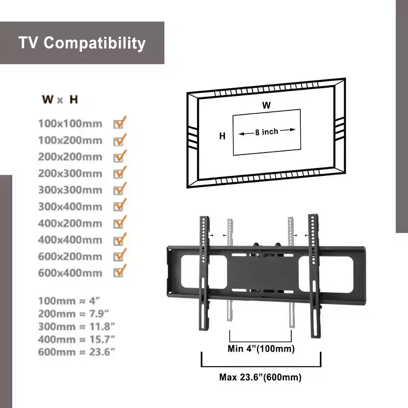 Supporto TV multifunzione regolabile in altezza e angolazione, colore nero, in vetro temperato, con funzione girevole e gestione cavi