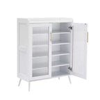 COZONY Shoe Storage Cabinet with Glass Doors, 5-Tier Shoe Cabinet with Sturdy Legs, Entryway Shoe Rack Organizer Cabinet