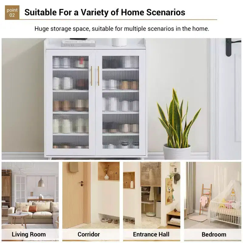 COZONY Scarpiera con Ante in Vetro, Scarpiera a 5 Livelli con Gambe Robuste, Mobile Contenitore per Scarpe da Ingresso