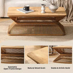 Tavolino rettangolare in bambù Kaeron Mid-Century Modern GDFStudio