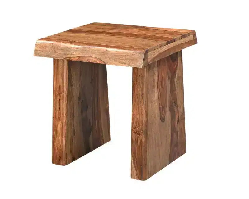 HomeRoots 22 Tavolino Quadrato in Legno Massello Nero e Marrone