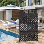 MAYEERTY 72 inch Rectangle Metal Galvanized Room Divider Freestanding Privacy Screen Garden Fence Outdoor Black