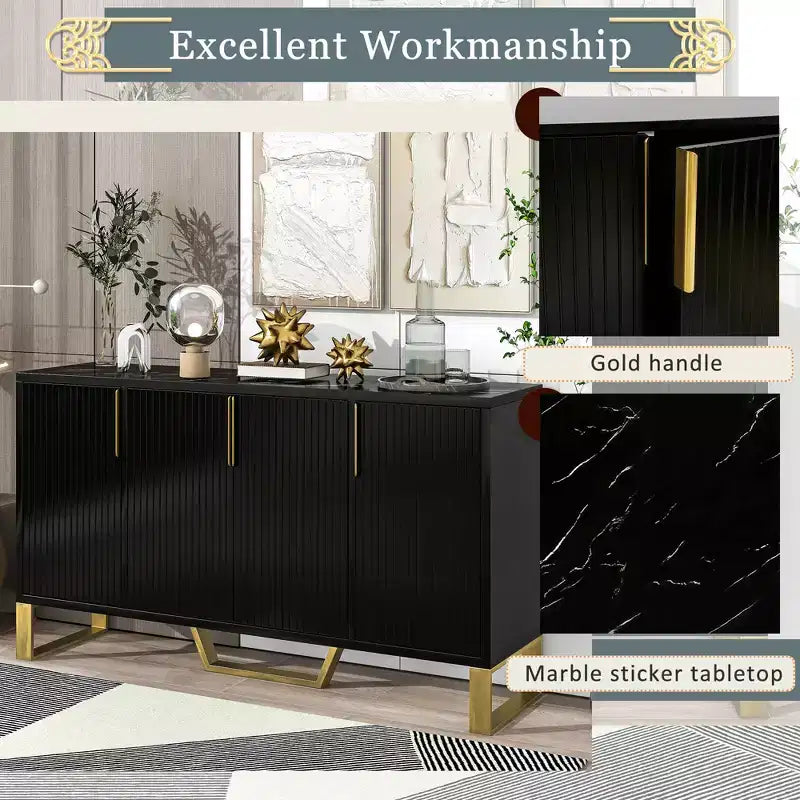 GDFStudio Gracie 60 Credenza/Buffet Moderno con Ripiani Regolabili e Ante