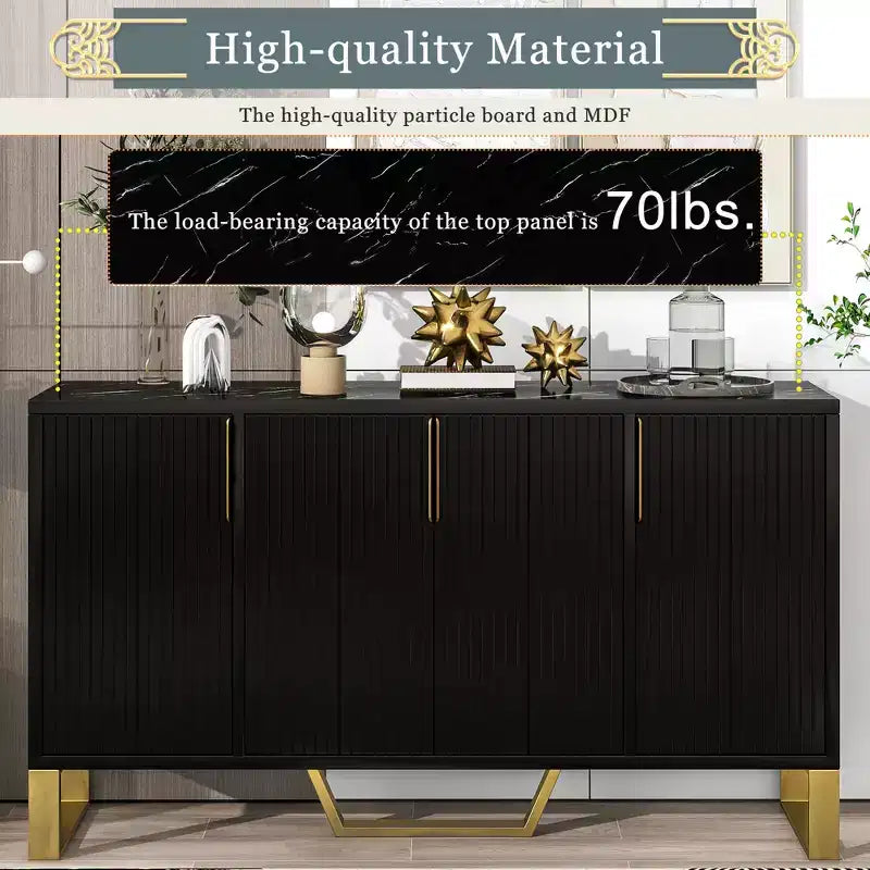 GDFStudio Gracie 60 Credenza/Buffet Moderno con Ripiani Regolabili e Ante