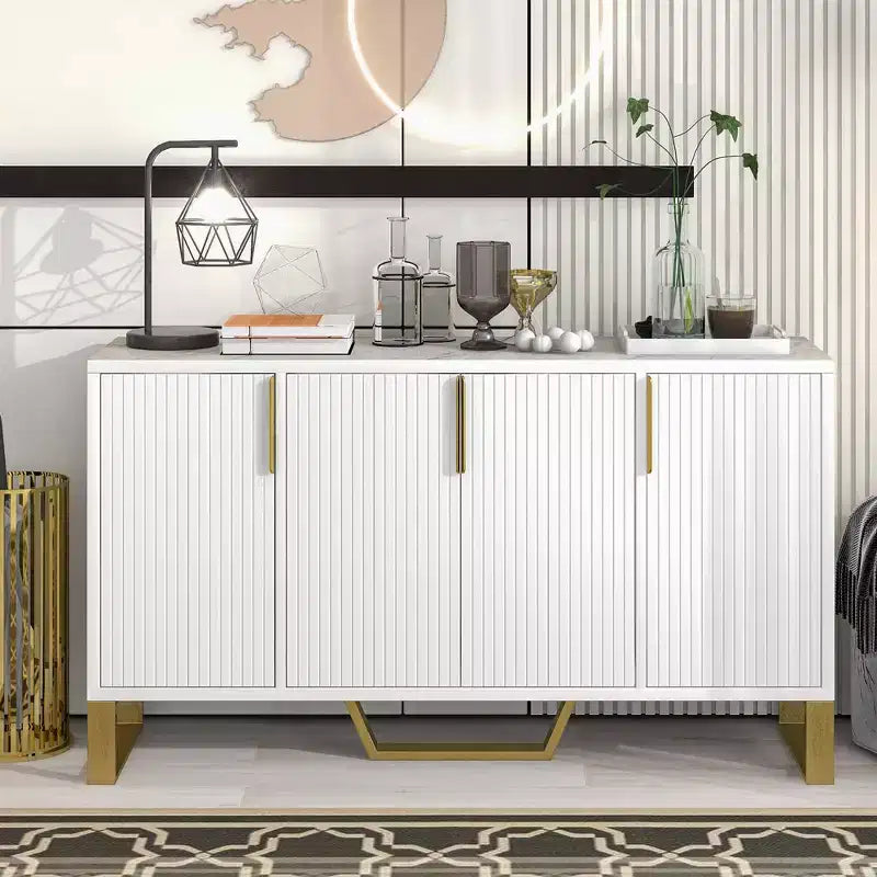 GDFStudio Gracie 60 Credenza/Buffet Moderno con Ripiani Regolabili e Ante