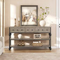 Sofa Table with Storage Drawers, 3 Tier Metal Console TableEntrywayTable, Behind Couch Table, Hallway Table for Entry, Living Room