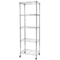 Karl Home 23.62 in.W Steel Height -Adjustable Shelving Unit with Wheels