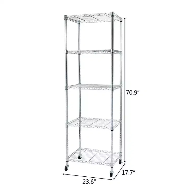Karl Home 60 cm L unità scaffalatura in acciaio regolabile in altezza con ruote