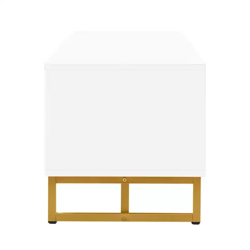 Mobile Porta TV Homy Casa Bianco con 4 Cassetti e Armadietto Contenitore per Soggiorno, Adatto per TV fino a 70 Pollici