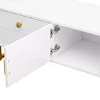 Mobile Porta TV Homy Casa Bianco con 4 Cassetti e Armadietto Contenitore per Soggiorno, Adatto per TV fino a 70 Pollici